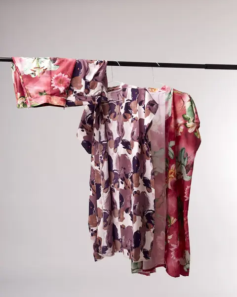 Two piece kimono & shorts.